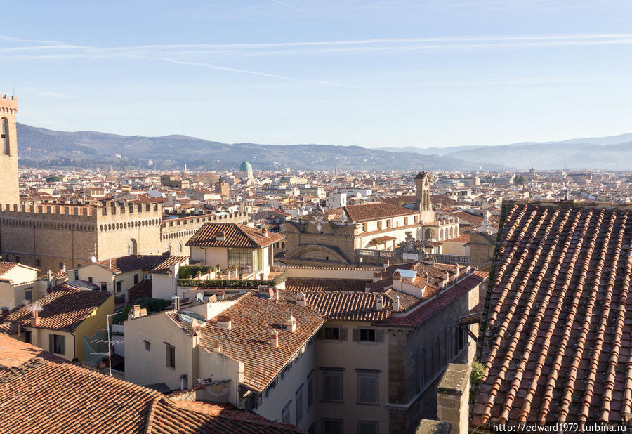 Флоренция с  башни Палаццо Веккьо Флоренция, Италия
