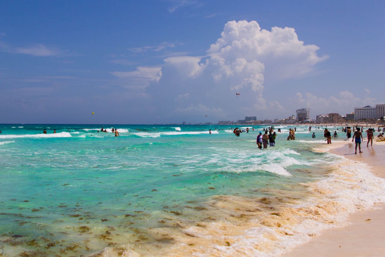 на пляжах Канкуна Канкун, Мексика
