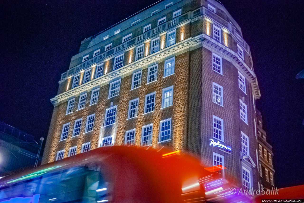 Ночной рождественский Лондон Лондон, Великобритания