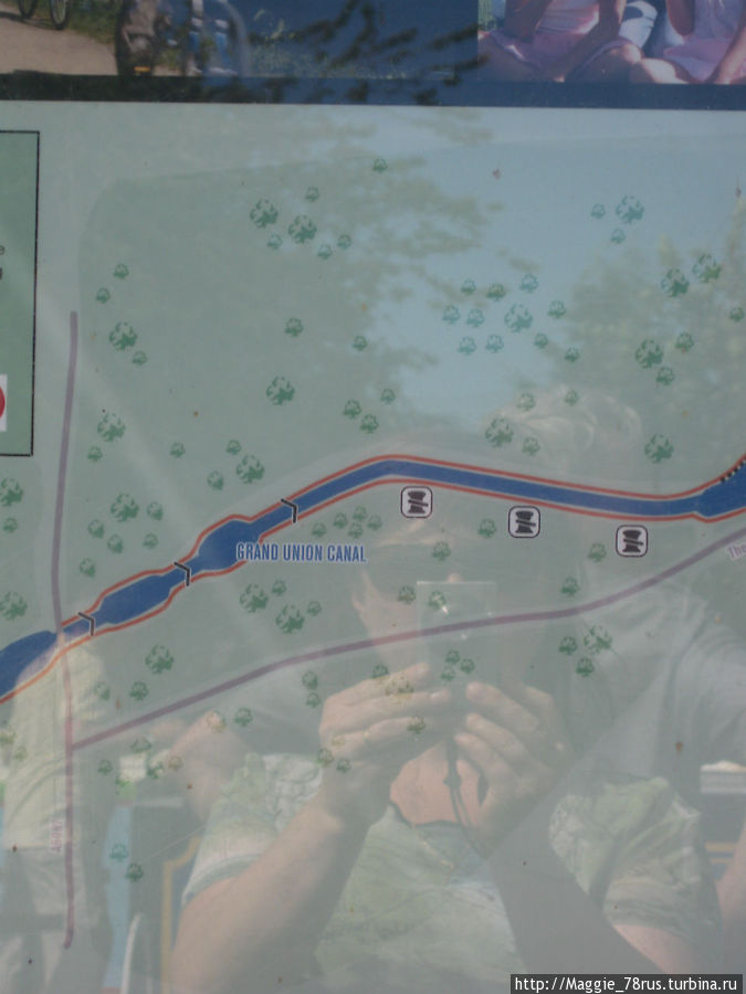 Схема участка канала Гранд Юнион вблизи деревни Сток Брюин