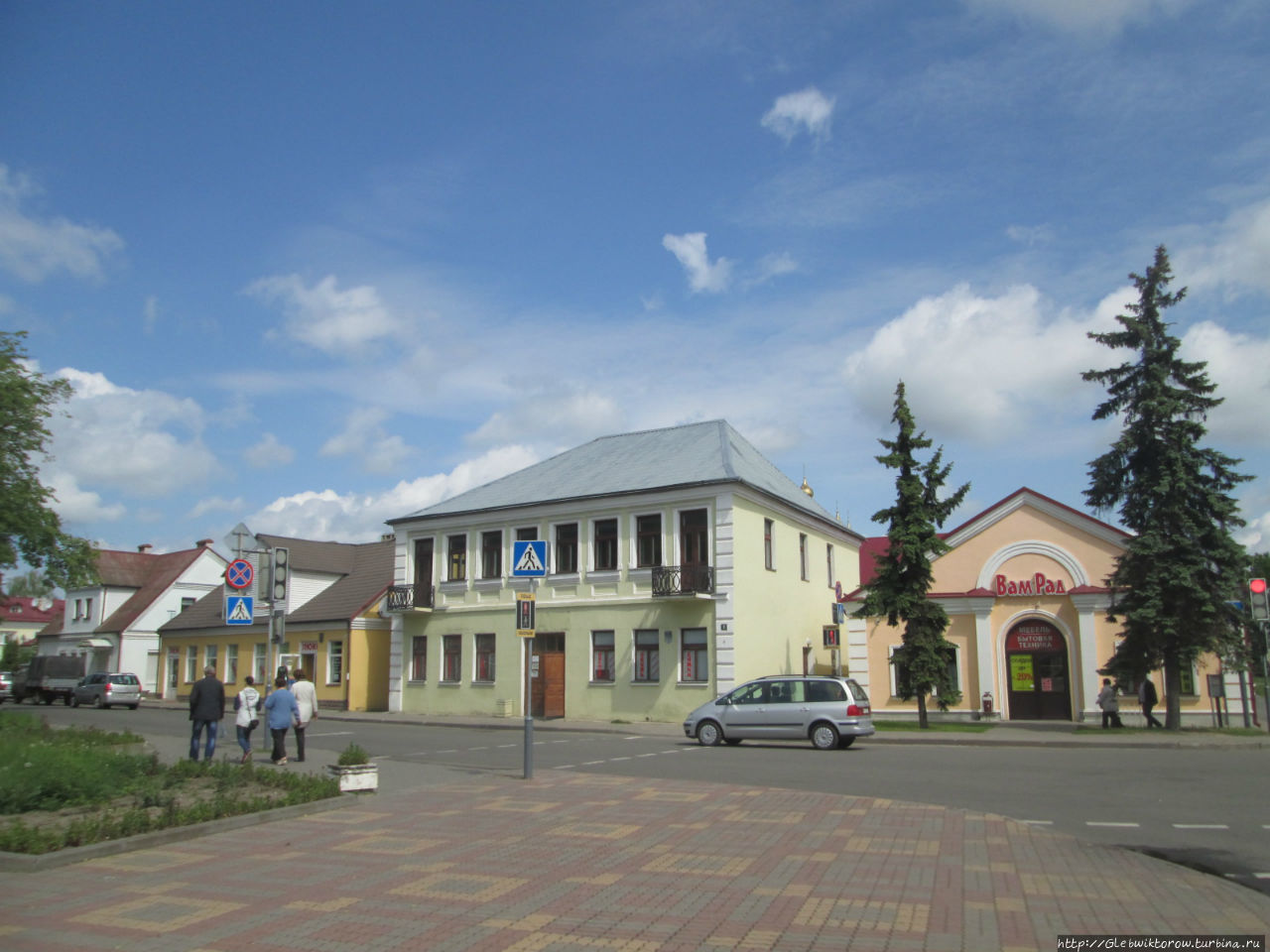 Центр Кобрина в майский день Кобрин, Беларусь