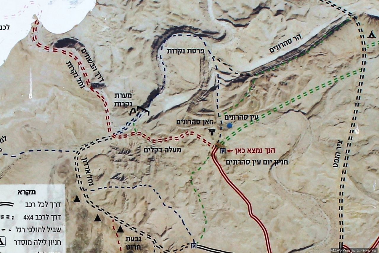 Парсат Некорот На карте можно увидеть часть ручья в форме подковы. Вот это и есть цель нашего похода Мицпе-Рамон, Израиль