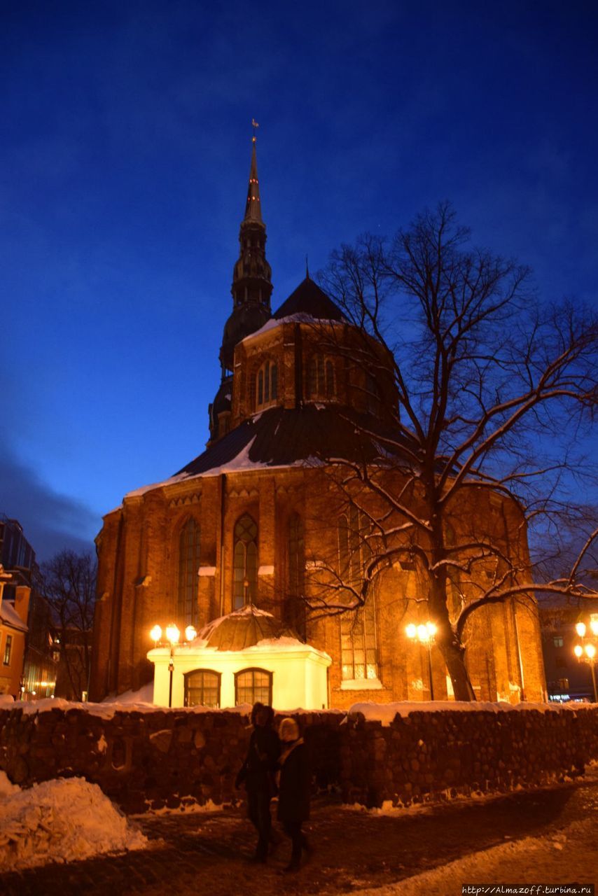 Ночная Рига зимой Рига, Латвия
