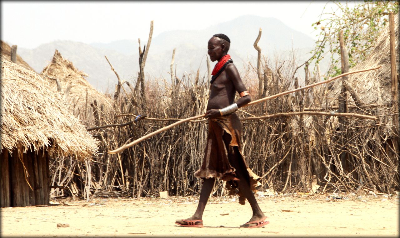 Южная Эфиопия - деревня племени Каро