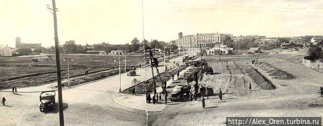 Фото 1950-х из интернета. Дом на углу Паркового и ул.Орлова ещё не построили. Оренбург, Россия