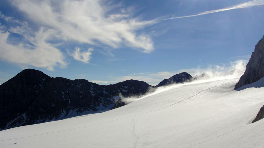 Попытка восхождения на пик Дахштайн и бег по леднику Рамзау-ам-Дахштайн, Австрия