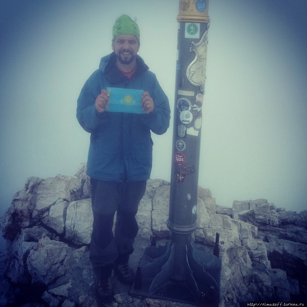 горный гид Андрей Алмазов в Альпах Цугшпитце гора (2962м), Германия