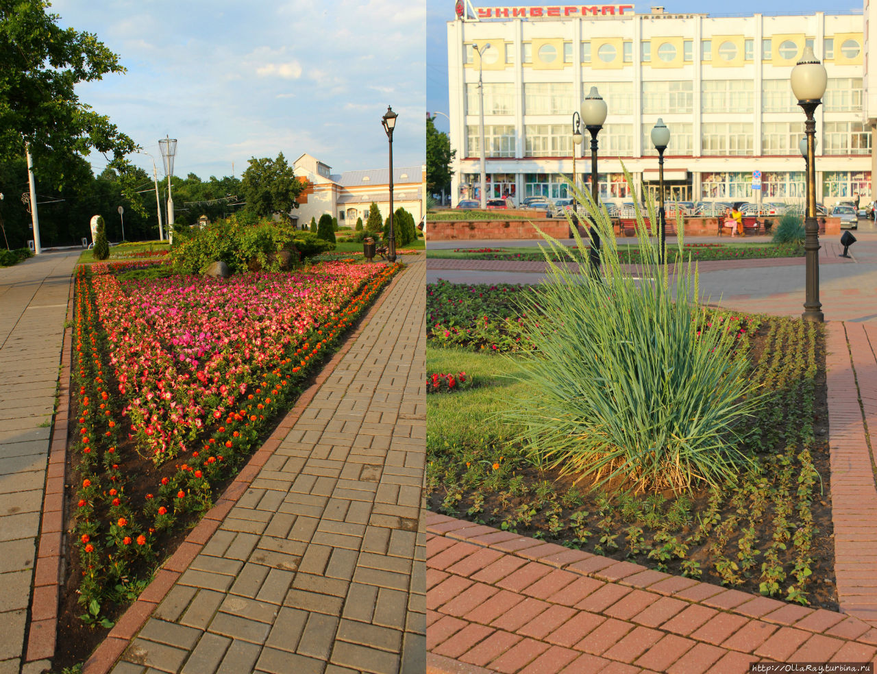 В городе много цветников, что, безусловно, делает облик города ярким и свежим. Витебск, Беларусь