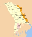 Территория Республики Молдова, в составе которой входит автономное территориальное образование Гагаузия и фактически независимое Приднестровье.