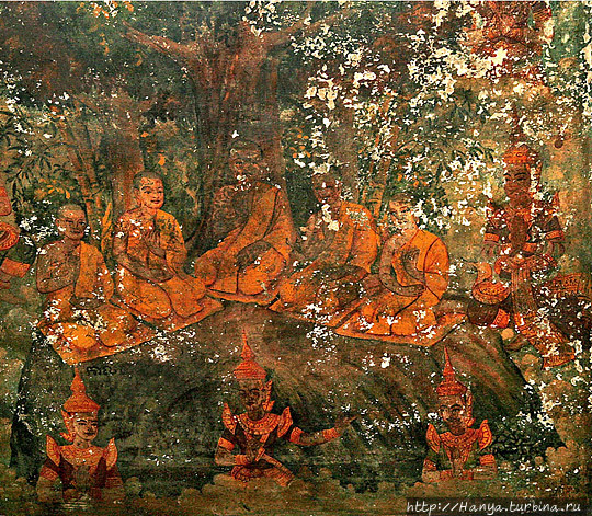 Ват Пном, или Храм на горе. Одна из старейших фресок в вихаре. Фото из интернета