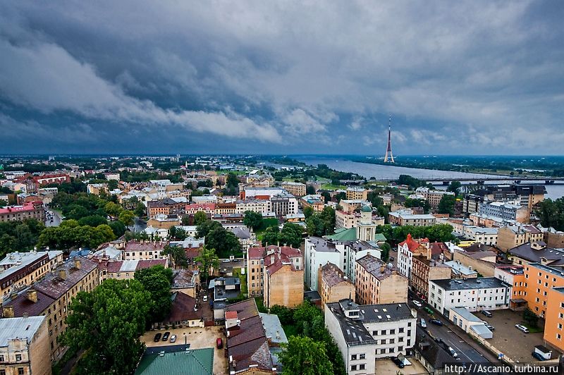 Вид на Ригу со здания Академии наук Рига, Латвия