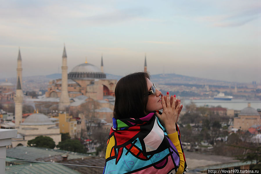 Вид на Айю Софию. Стамбул, Турция