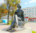 Скульптура установлена на набережной Федоровского автор — заслуженный художник России И. П. Шмагун.