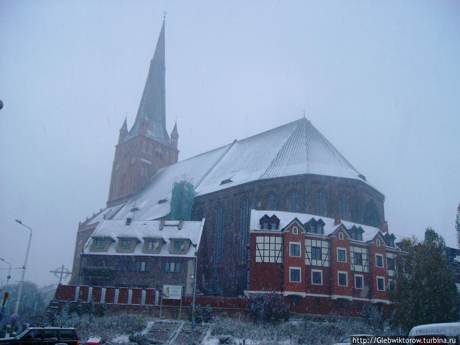 Прогулка по Щецину в снегопад Щецин, Польша