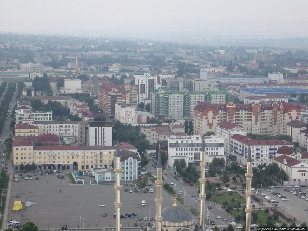 Панорама Грозного с крыши небоскреба Грозный, Россия