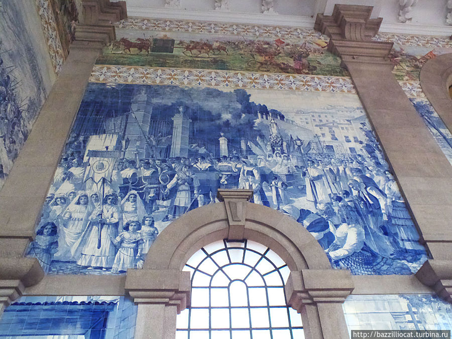 Вокзал Сау-Бенту.Оттенки синего Порту, Португалия
