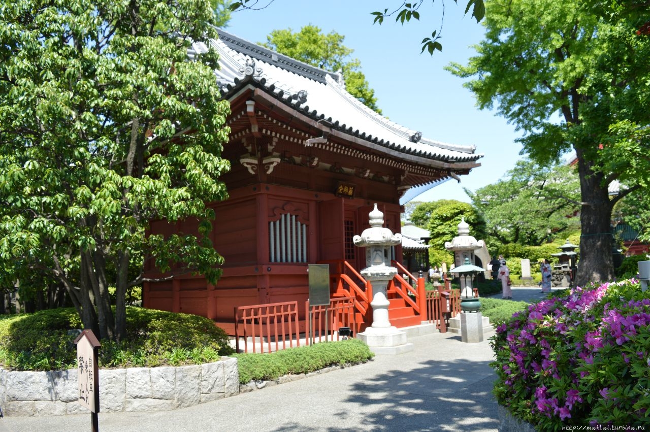 Yakushido Hall — одно из старейших строений храмового комплекса, построенное в 1649 году Токугавой Иэмитсу. Токио, Япония