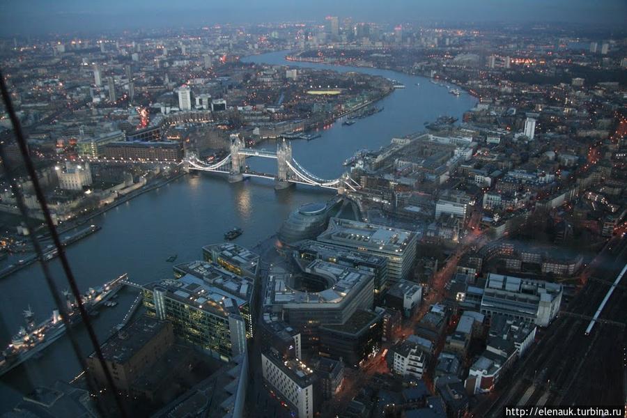 Вид со смотровой площадки Shard Лондон, Великобритания