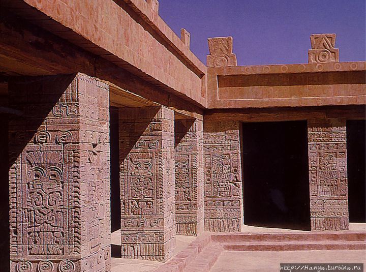 Рельефы столбов Дворца Кетцальпапалотля. Из интернета Теотиуакан пре-испанский город тольтеков, Мексика