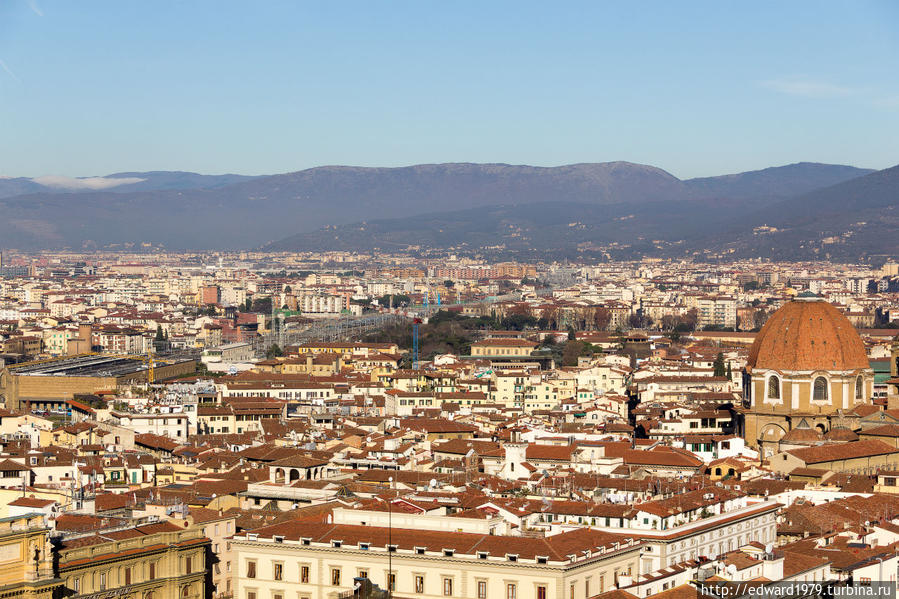 Флоренция с  башни Палаццо Веккьо Флоренция, Италия