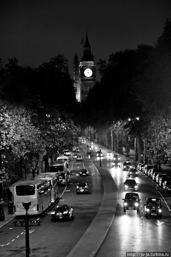 Ночной Биг-Бен Лондон, Великобритания