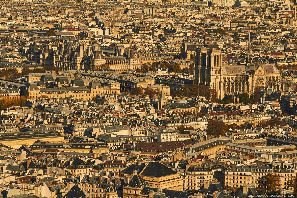 Париж 2018 — Виды с башни Монпарнас, крупные планы, Нотр-Дам Париж, Франция