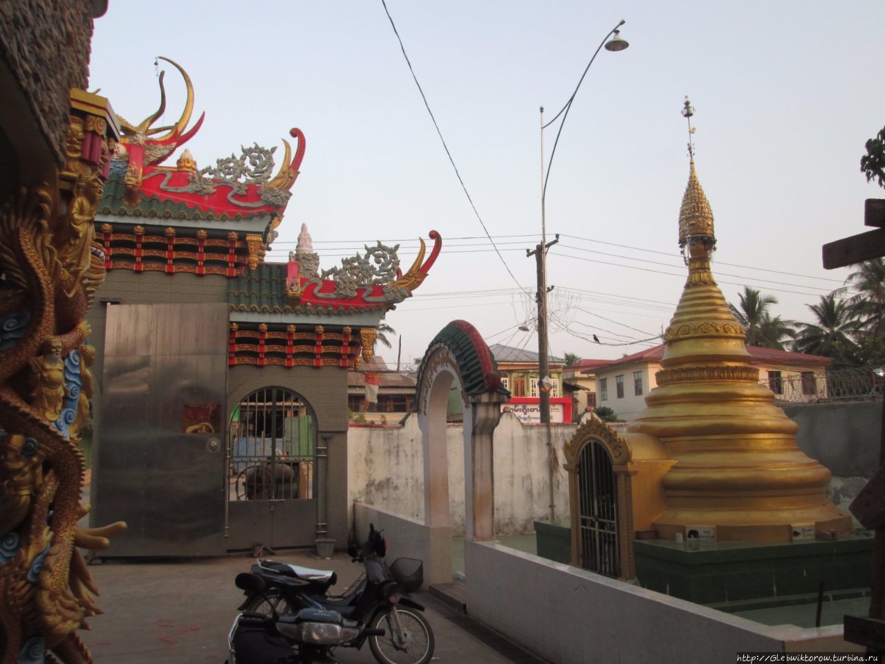 Визит в строящийся китайский храм Патейн, Мьянма