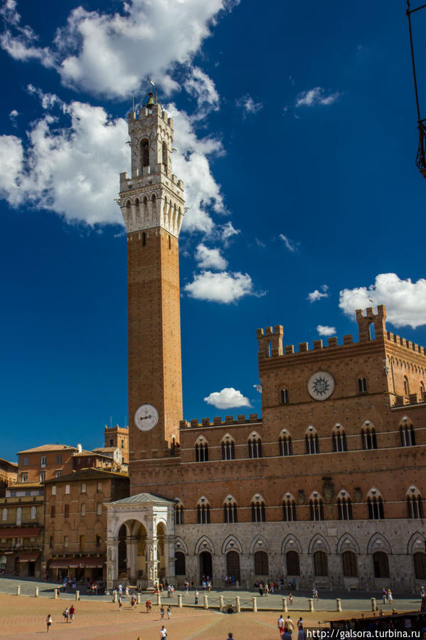 Площадь Piazza del Campo Сиена, Италия