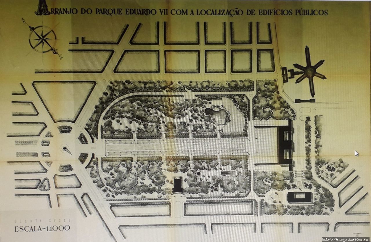 Еще один план переустройства парка (1945 г.). Из интернета Лиссабон, Португалия