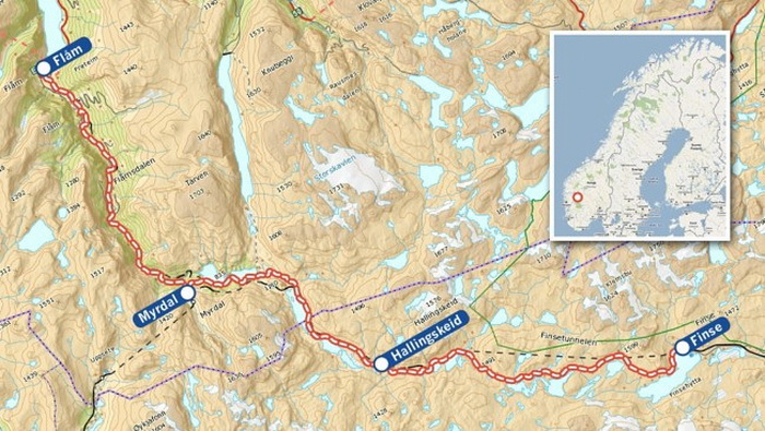 Rallarvegen — норвежский национальный веломаршрут №1 Финсе, Норвегия