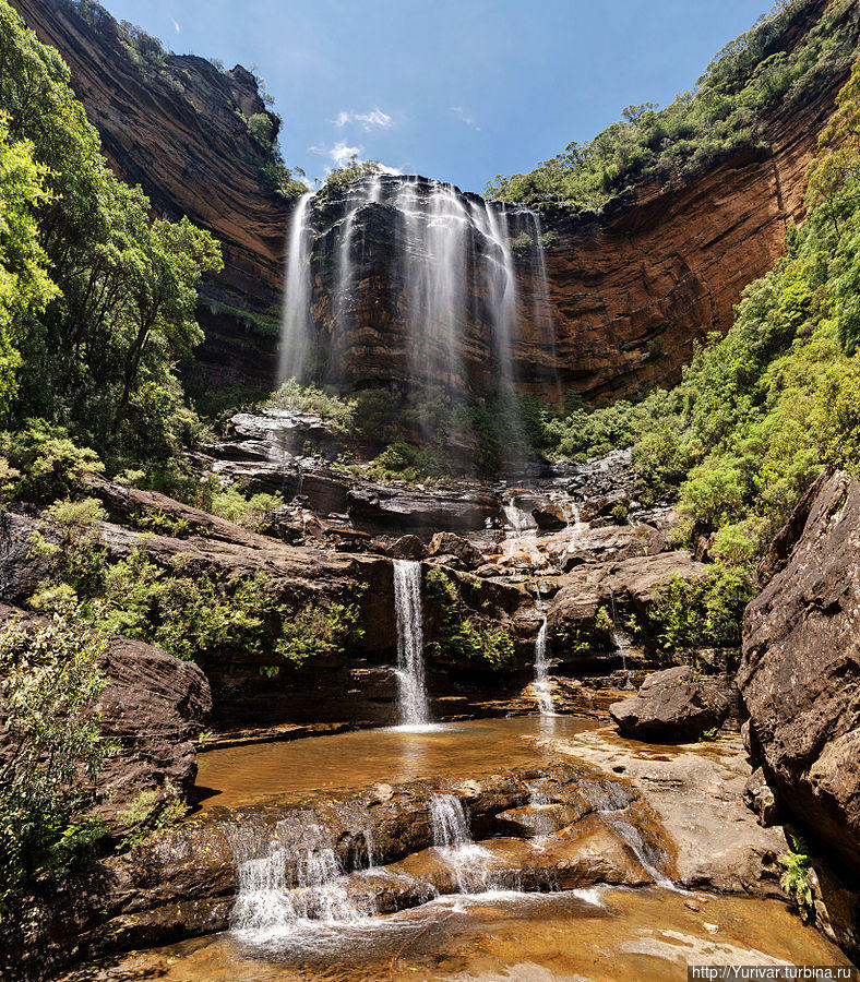 Верхняя часть водопада Wentworth Falls Сидней, Австралия