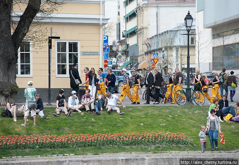 студенты расслабляются Турку, Финляндия