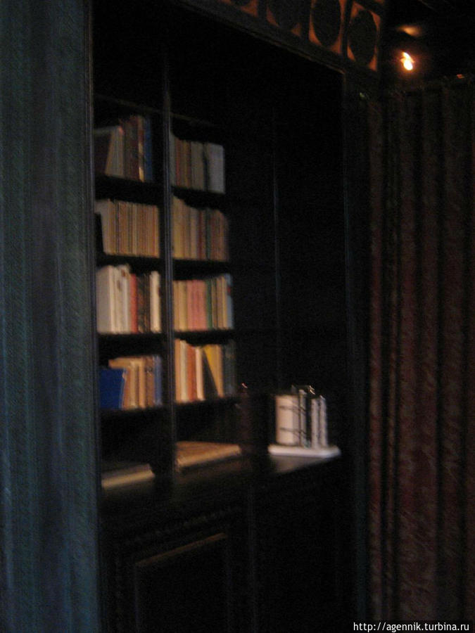 Книжные шкафы в проходе между комнатами