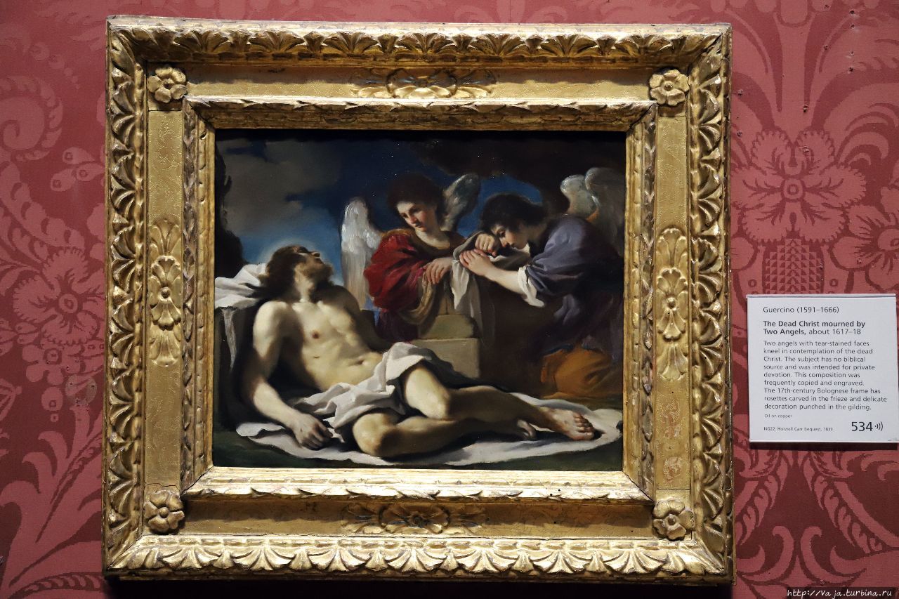 Умерший Иисус и два ангела. Итальянская школа живописи Лондон, Великобритания