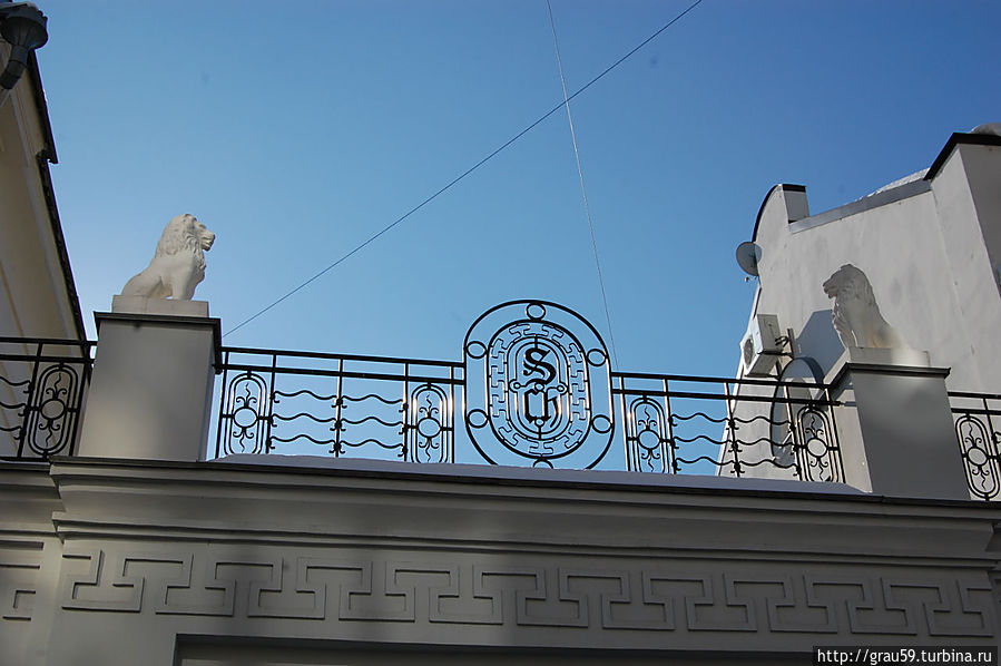 Особняк Скворцова (ул. Е.Ф. Григорьева 49). Львы на крыше