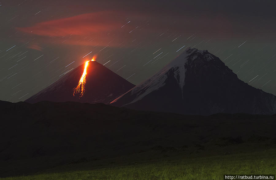 Извержение вулкана  Ключевская сопка. Три года спустя.