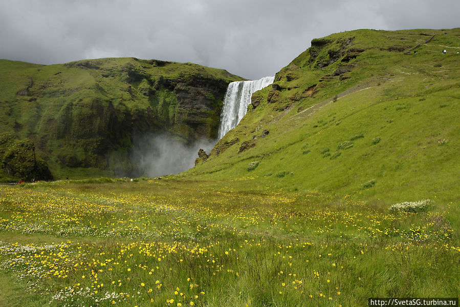 Водопад Skógafoss (Скоугафосс) — хорош и снизу, и сверху Южная Исландия, Исландия