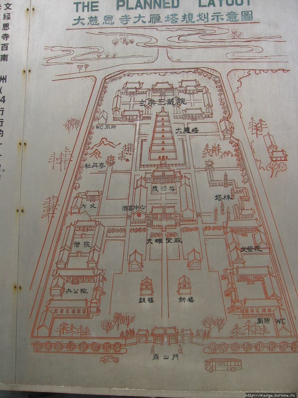 Схема Пагоды Дикого Гуся Сиань, Китай