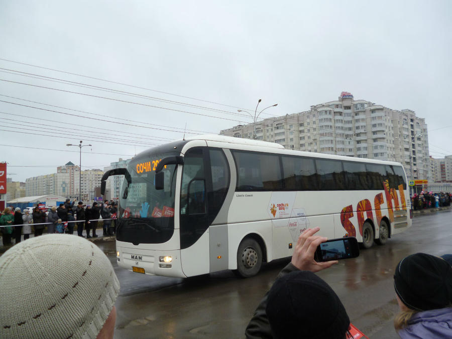 Олимпийский Огонь в родном городе Липецк, Россия