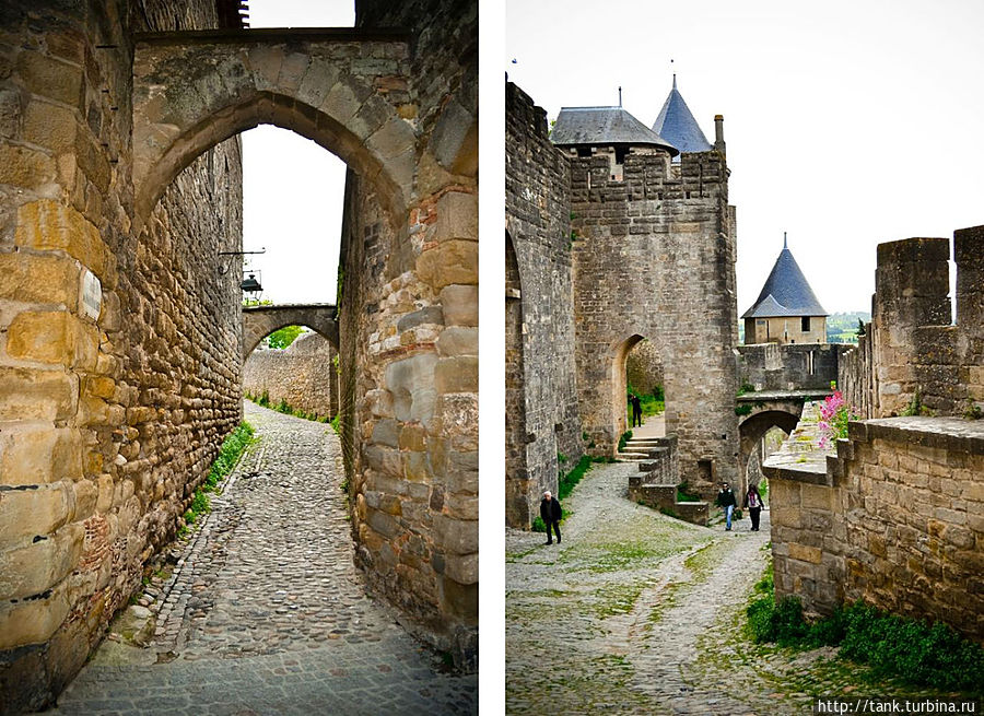 Вымощенная булыжником дорога, круто поднялась вверх, крепостные стены расступились и мы оказались на узкой улице старого Сите. Люди рассматривают товары местных ремесленников и покупают сувениры на память, из ресторанов доносятся приятные запахи, заманивая вовнутрь.