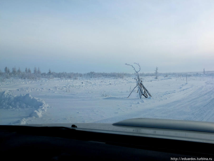 Такими знаками обозначают местные свою стоянку Игарка, Россия