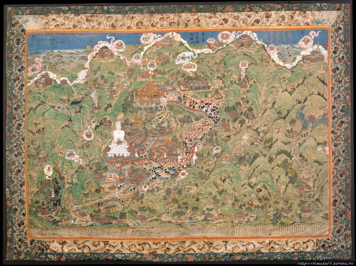Панорамная карта Утайшаня. Священная Гора Утайшань, Китай