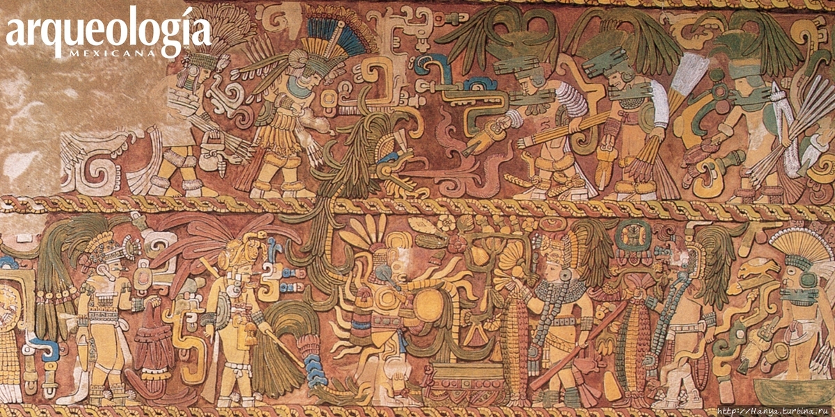 Реконструкция детализации росписи в Храме Ягуаров. Из интернета Чичен-Ица город майя, Мексика