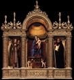 Триптих «Мадонна на троне со святыми» Джованни Беллини.1488.  Святые Николай и Петр, Марк и Бенедикт. Собор Санта-Мария Глориоза деи Фрари в Венеции,