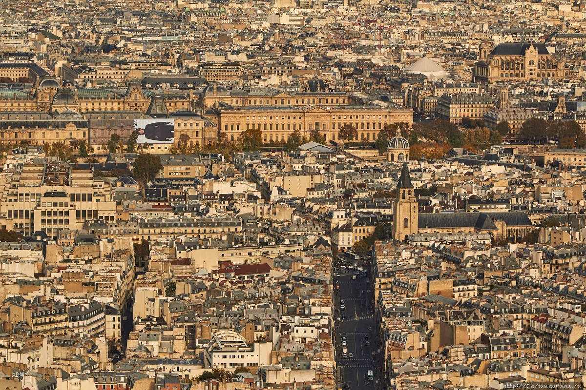 Париж 2018 — Виды с башни Монпарнас, крупные планы, Лувр Париж, Франция