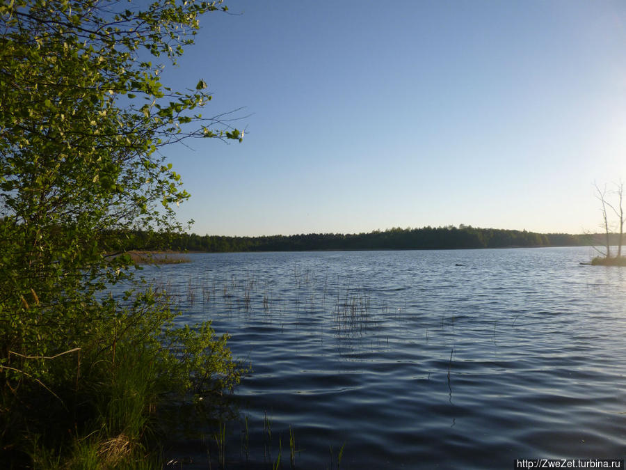 На острове есть единственное пресное озеро Остров Мощный, Россия