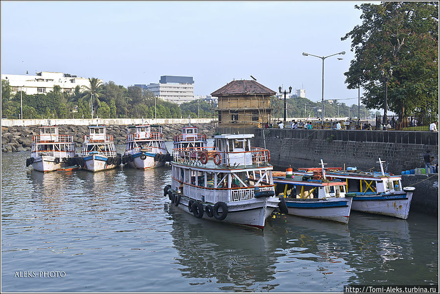 Это, конечно же, не порт, а уютная гавань рядом с Воротами Индии, где можно покататься на корабликах всех мастей. В порт, судя по всему, туристов не пускают, и он находится как раз на заднем плане — за колючей проволокой...
* Мумбаи, Индия