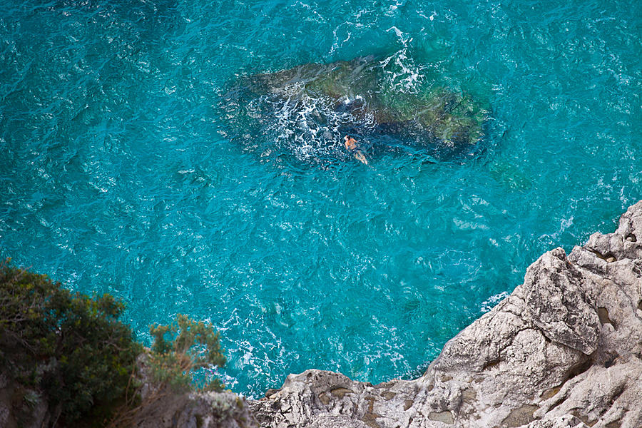 В нынешнем мае редкий морж залазил в воду... Холодно Остров Капри, Италия