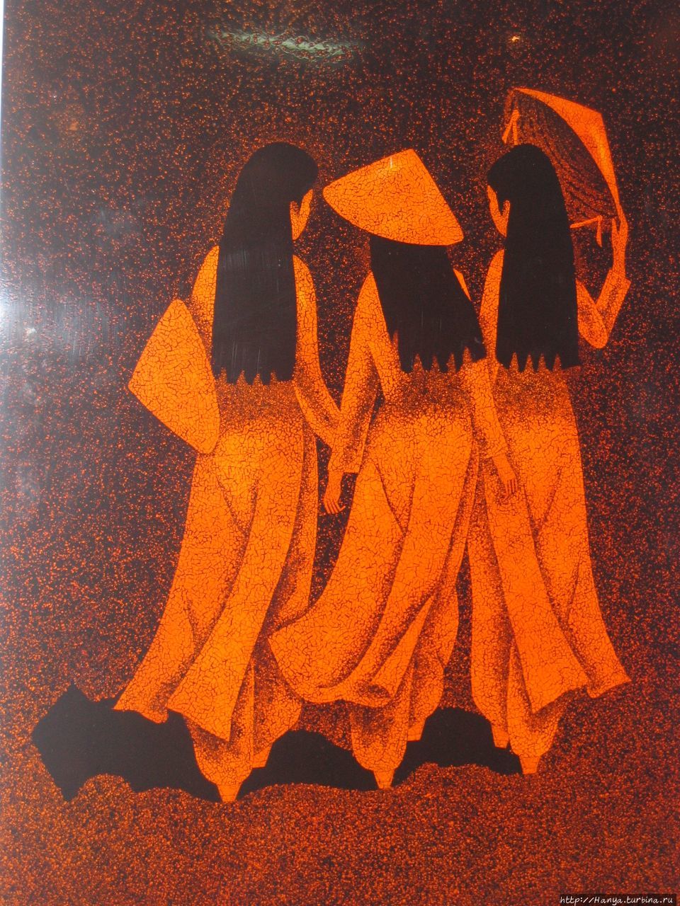 г.Хошимин. Лаковая  миниатюра, изделие из яичной скорлупы Хошимин, Вьетнам
