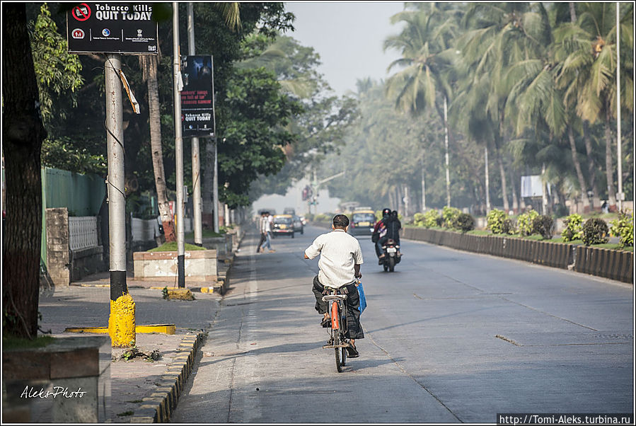 Идем по довольно широкой улице, уже вдали вновь замаячила набережная. Похоже, приблизились к Марин драйв...
*